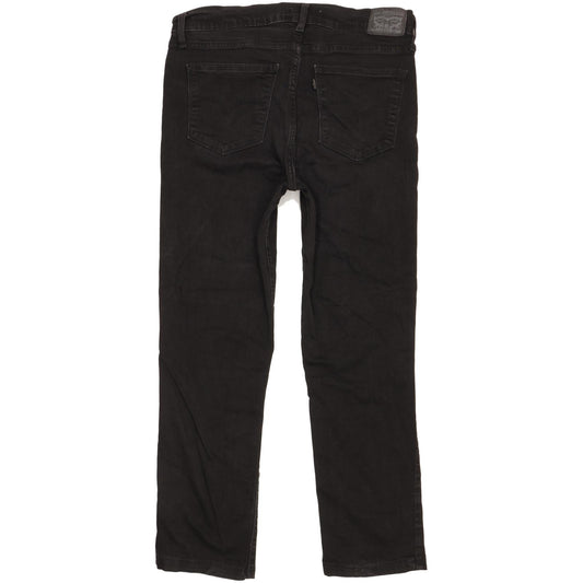 Levi's 724 Black Straight Slim Stretch Jeans High Waisted W32 L28