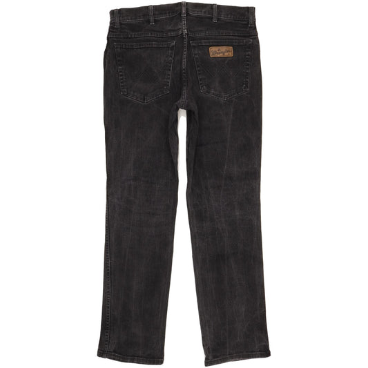 Wrangler Texas Men Black Straight Regular Stretch Jeans W33 L31