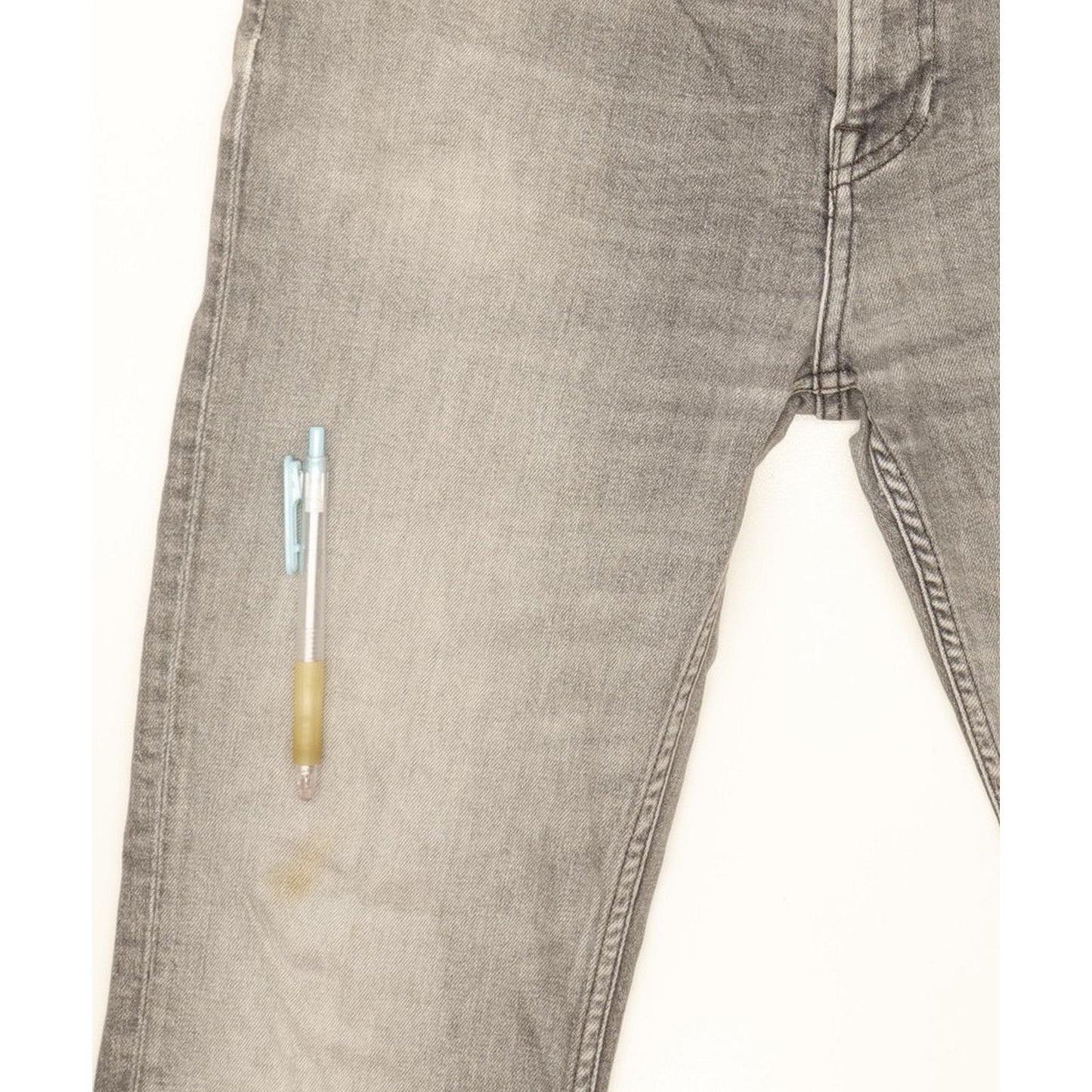 Lee Rider Men Grey Straight Slim Stretch Jeans W33 L34