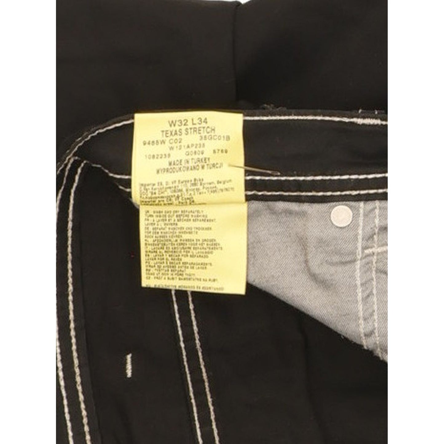 Wrangler Texas Men Black Straight Regular Stretch Jeans W32 L34