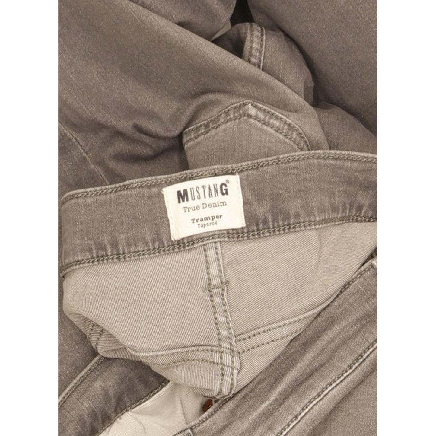Mustang Tramper Men Grey Straight Regular Stretch Jeans W34 L29