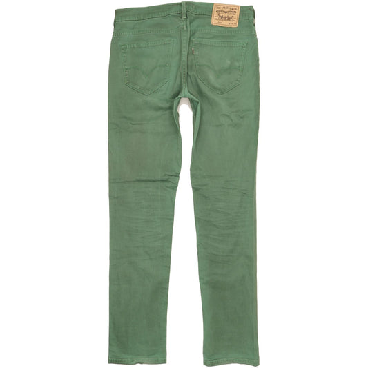 Levi's 519 Men Green Straight Slim Stretch Jeans W33 L34