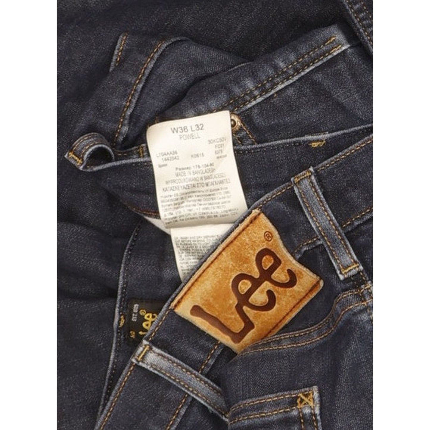 Lee Powell Men Blue Straight Slim Stretch Jeans W36 L32