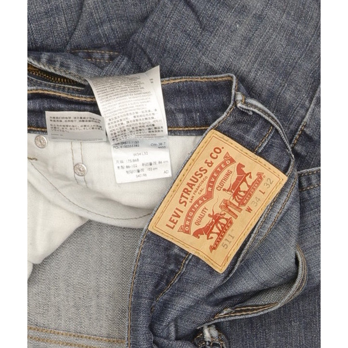 Levi's 511 Men Blue Straight Slim Stretch Jeans W34 L32