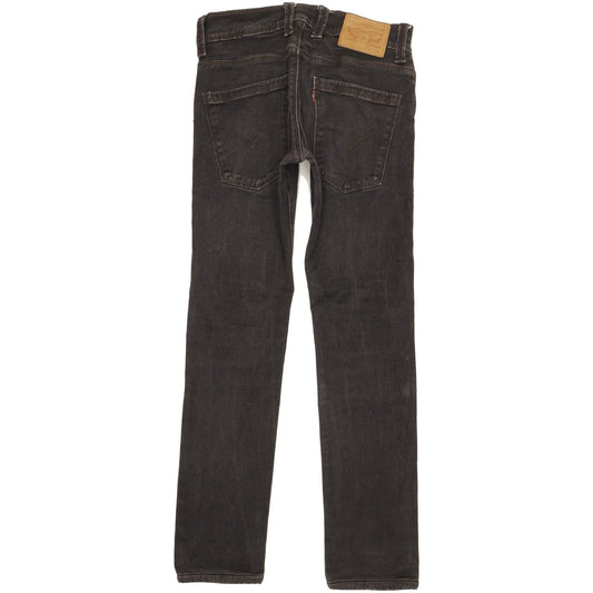 Levi's 504 Men Black Straight Regular Stretch Jeans W32 L32