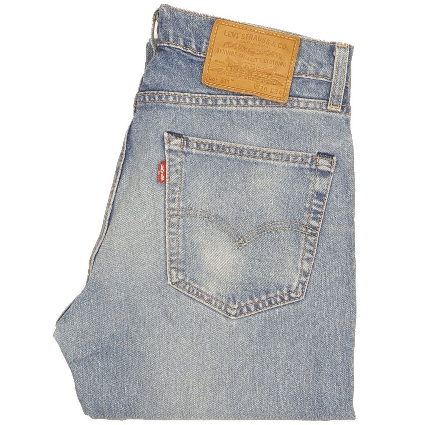 Levi's 511 Men Blue Straight Slim Stretch Jeans W30 L34