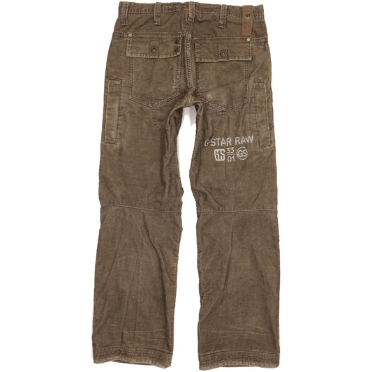 G-Star Elwood Men Brown Straight Regular Trousers W34 L34