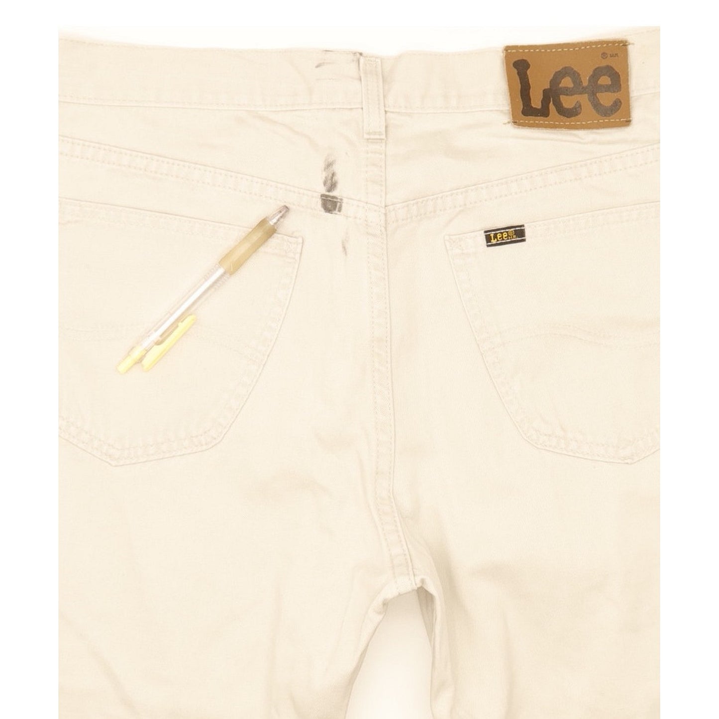 Lee Brooklyn Men Beige Straight Regular Jeans W34 L32