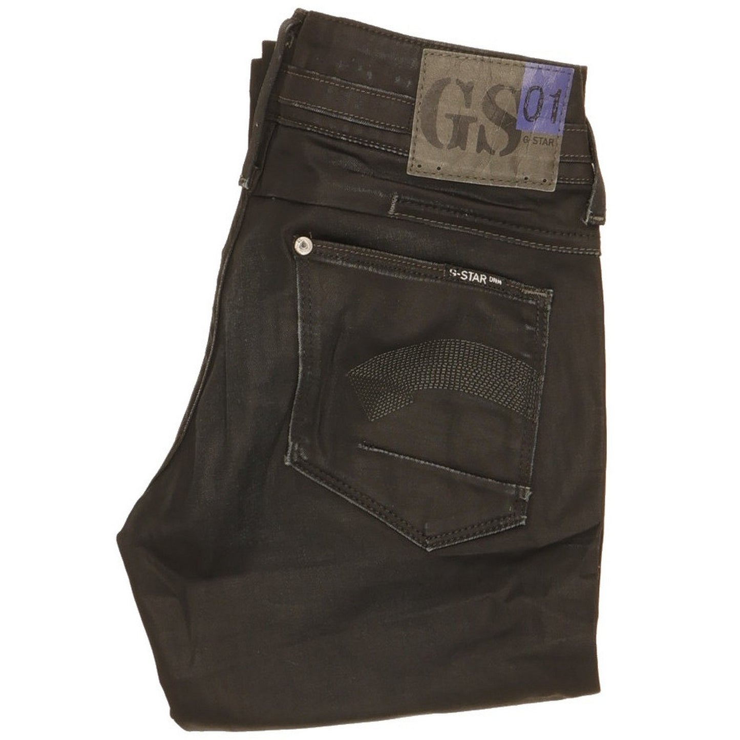 G-Star Women Black Straight Slim Stretch Jeans W26 L31