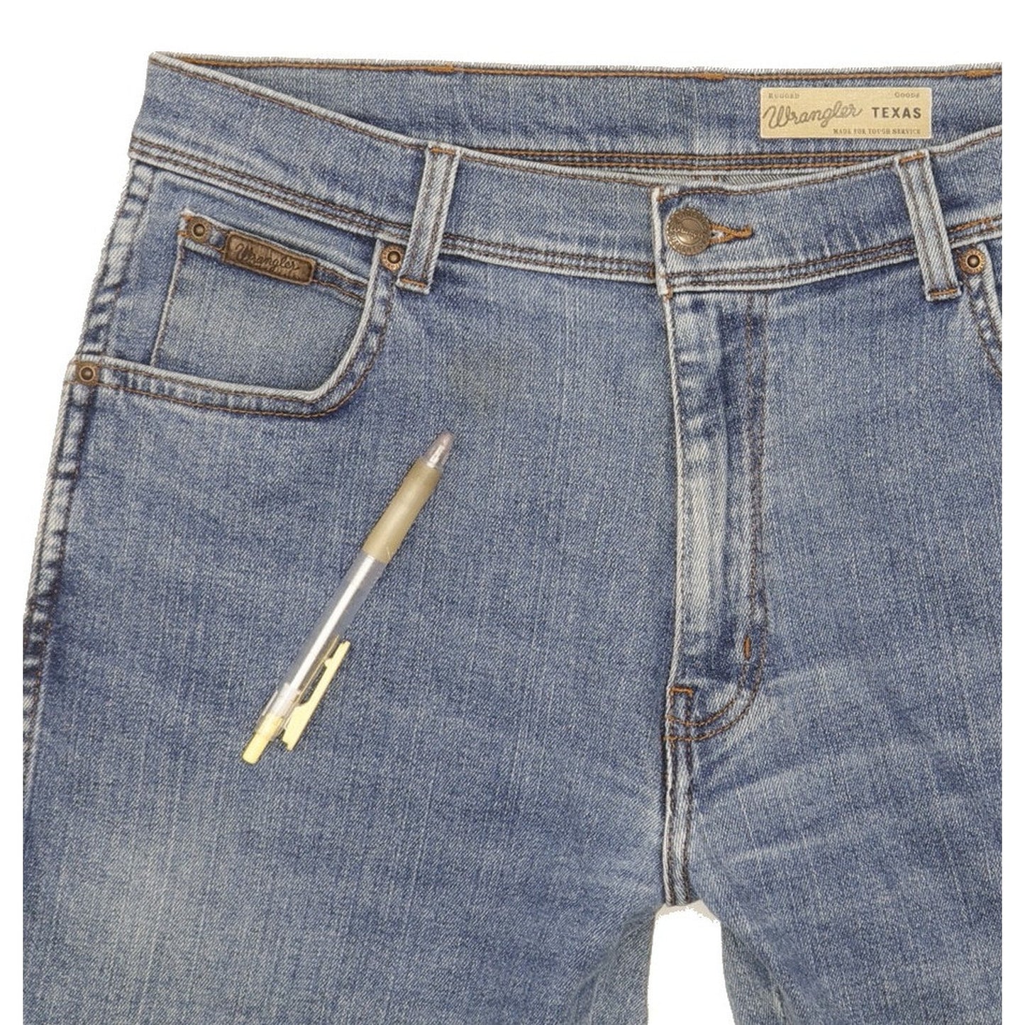 Wrangler Texas Men Blue Straight Regular Stretch Jeans W34 L34