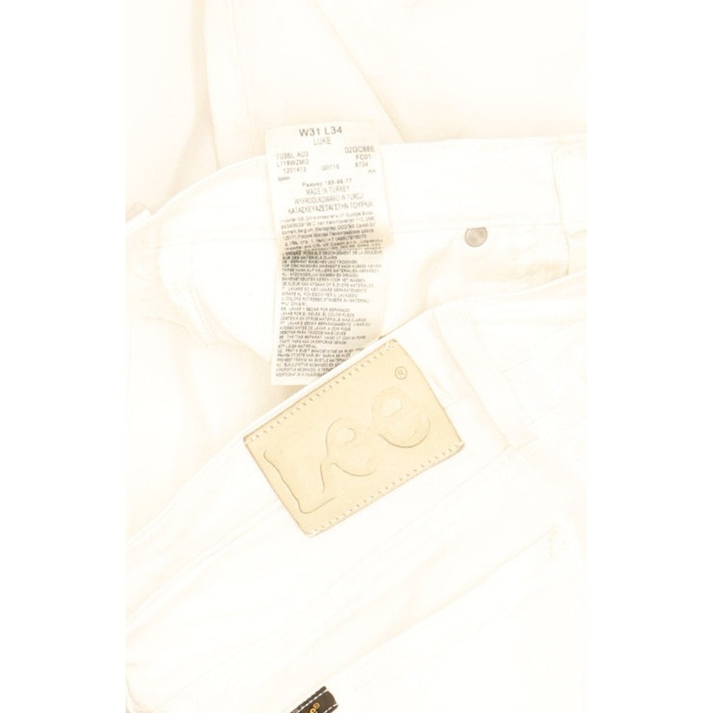 Lee Luke Men White Skinny Slim Stretch Jeans W31 L34