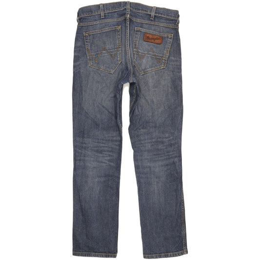 Wrangler Greensboro Men Blue Straight Regular Stretch Jeans W34 L32
