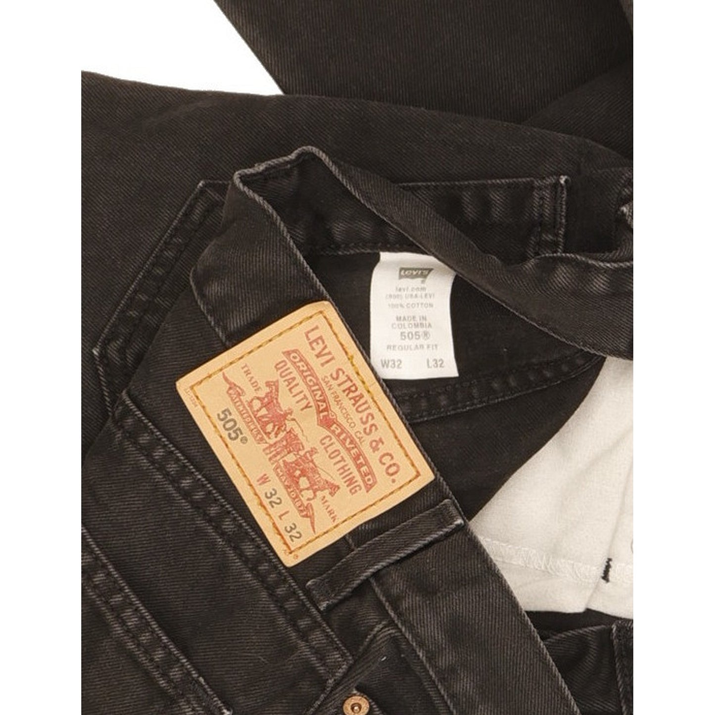 Levi's 505 Men Black Straight Regular Jeans W32 L32