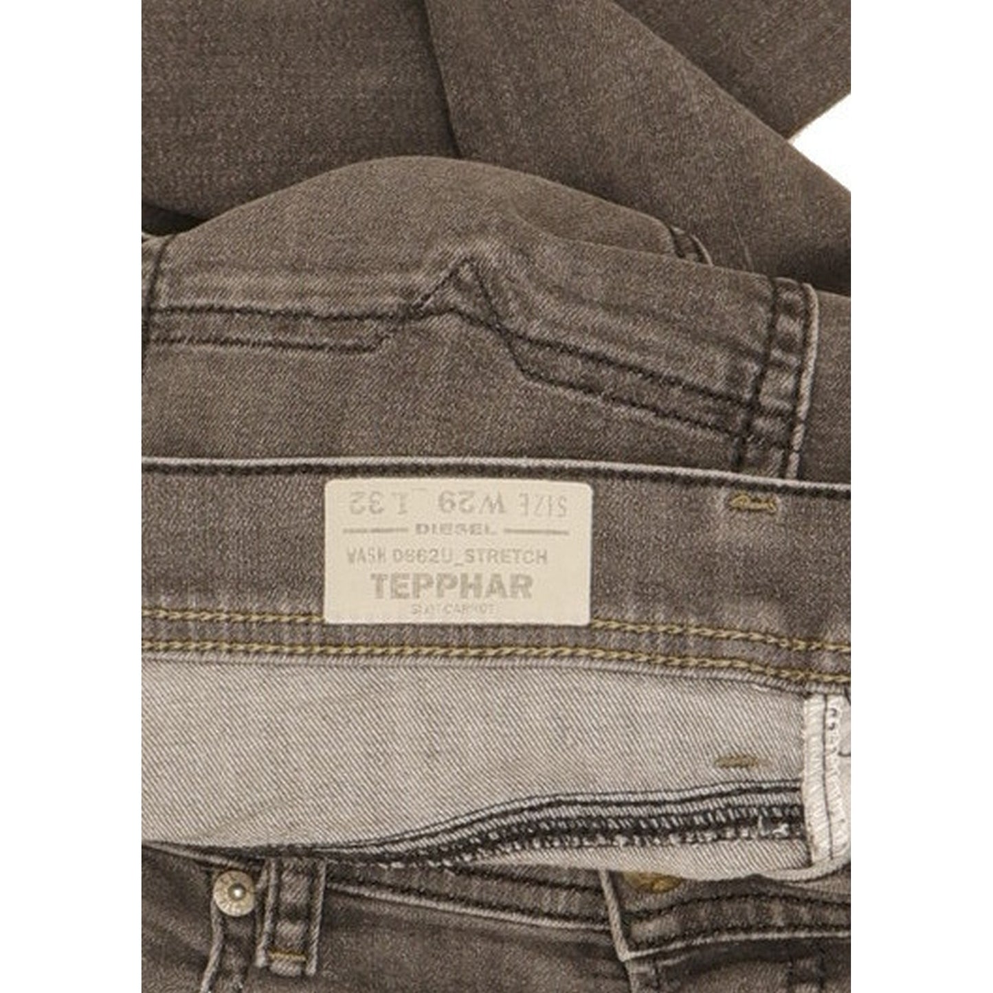 Diesel Tepphar Men Grey Tapered Slim Stretch Jeans W29 L32