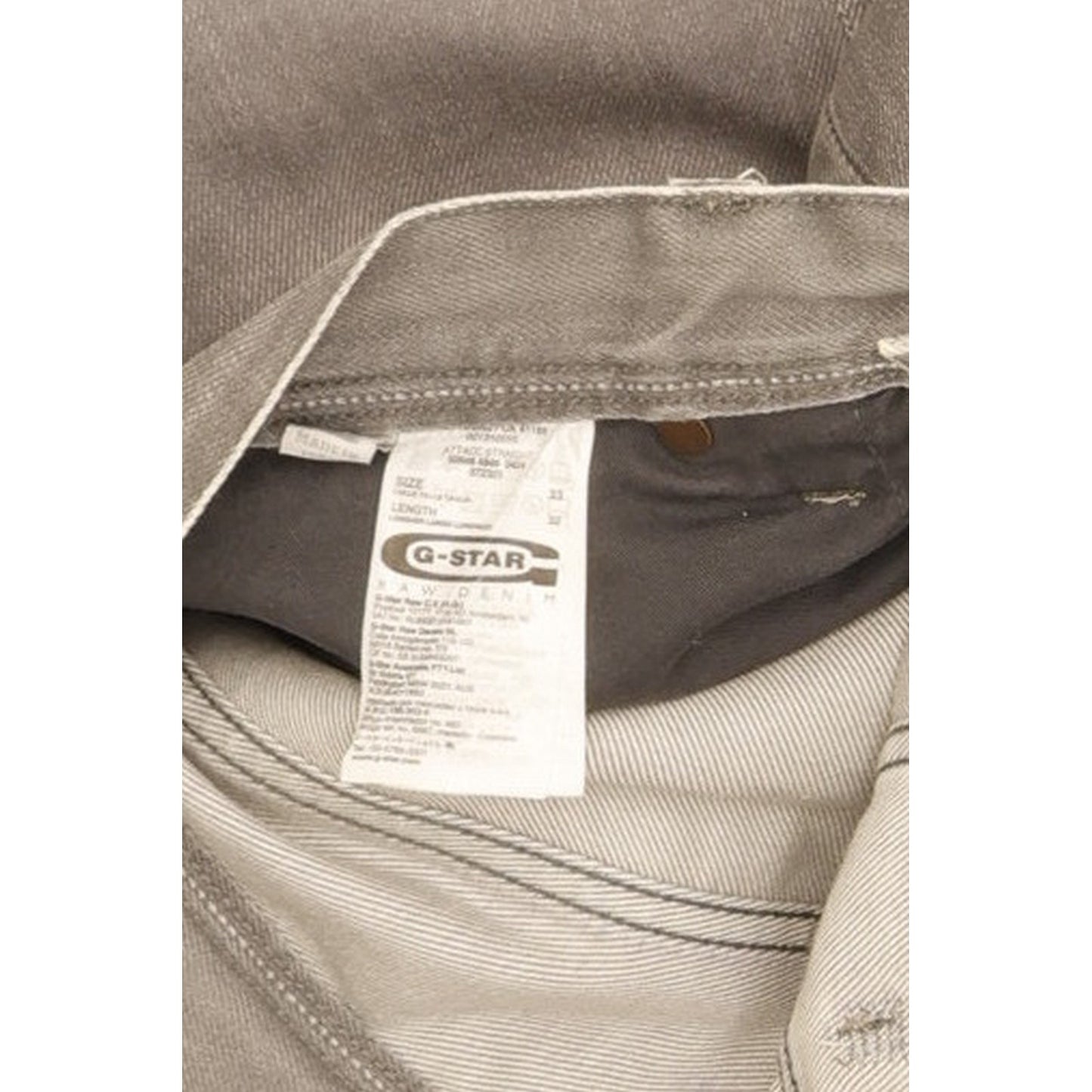 G-Star Attacc Men Grey Straight Regular Jeans W33 L32