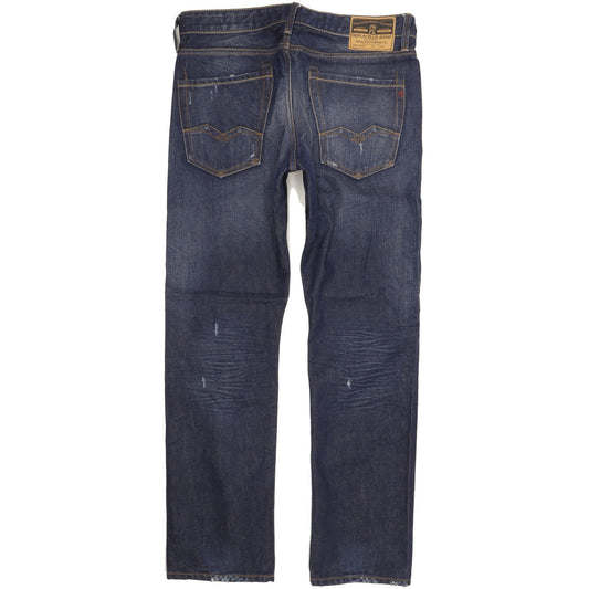 Replay Men Blue Straight Regular Jeans W34 L32