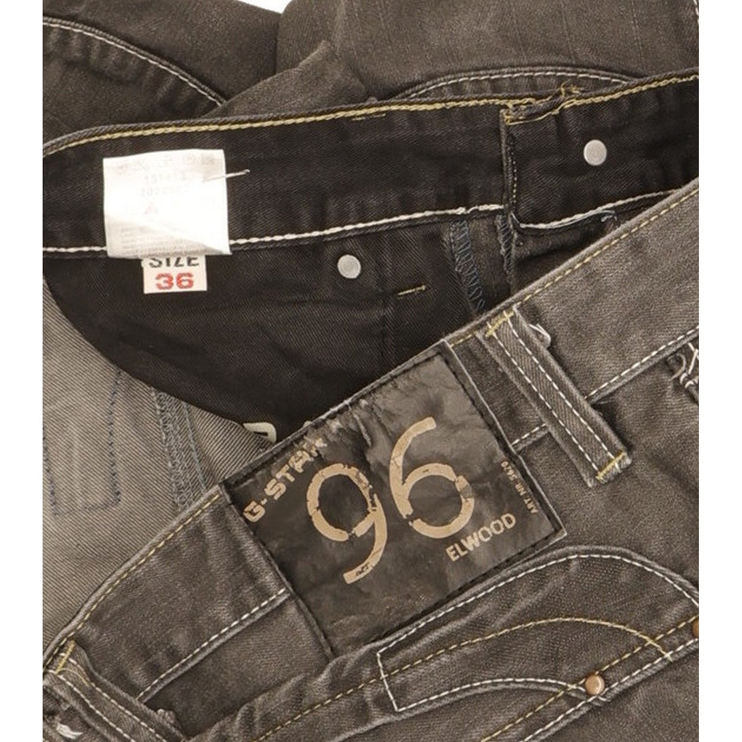 G-Star Elwood Men Grey Straight Regular Jeans W36 L31