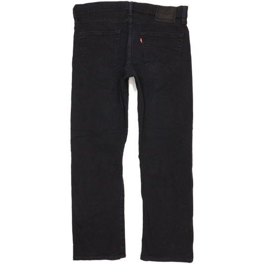Levi's 504 Men Black Straight Regular Stretch Jeans W34 L29