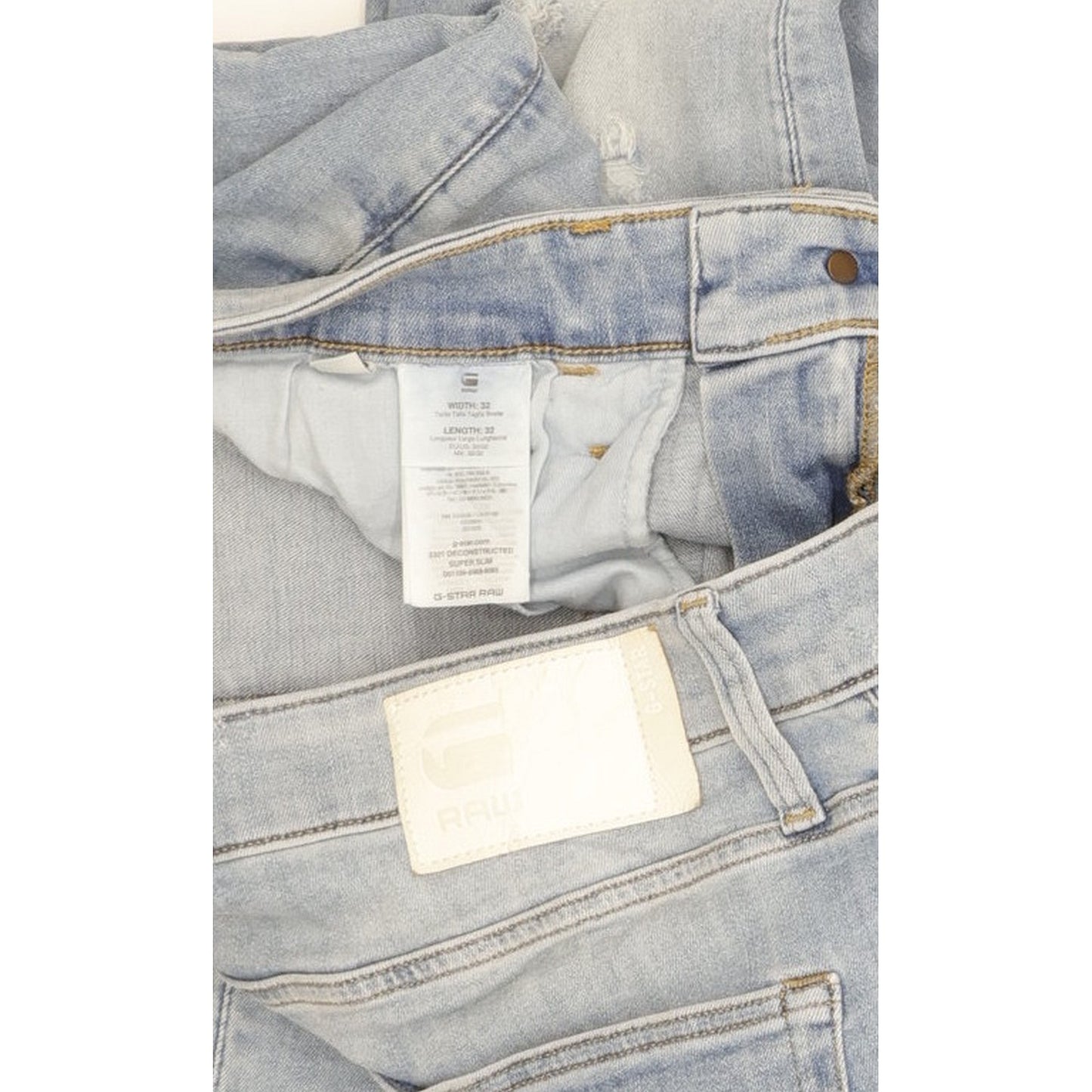 G-Star 3301 Deconstructed Men Blue Skinny Slim Stretch Jeans W32 L32