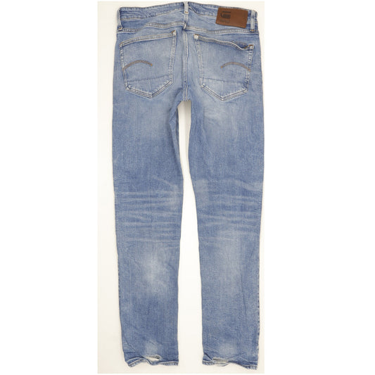 G-Star 3301 Men Blue Straight Slim Jeans W34 L33