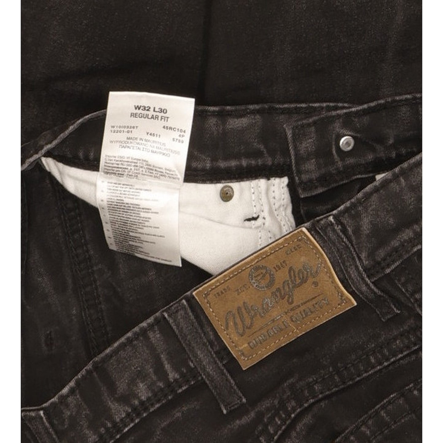 Wrangler Durable Quality Men Black Straight Regular Stretch Jeans W32 L30