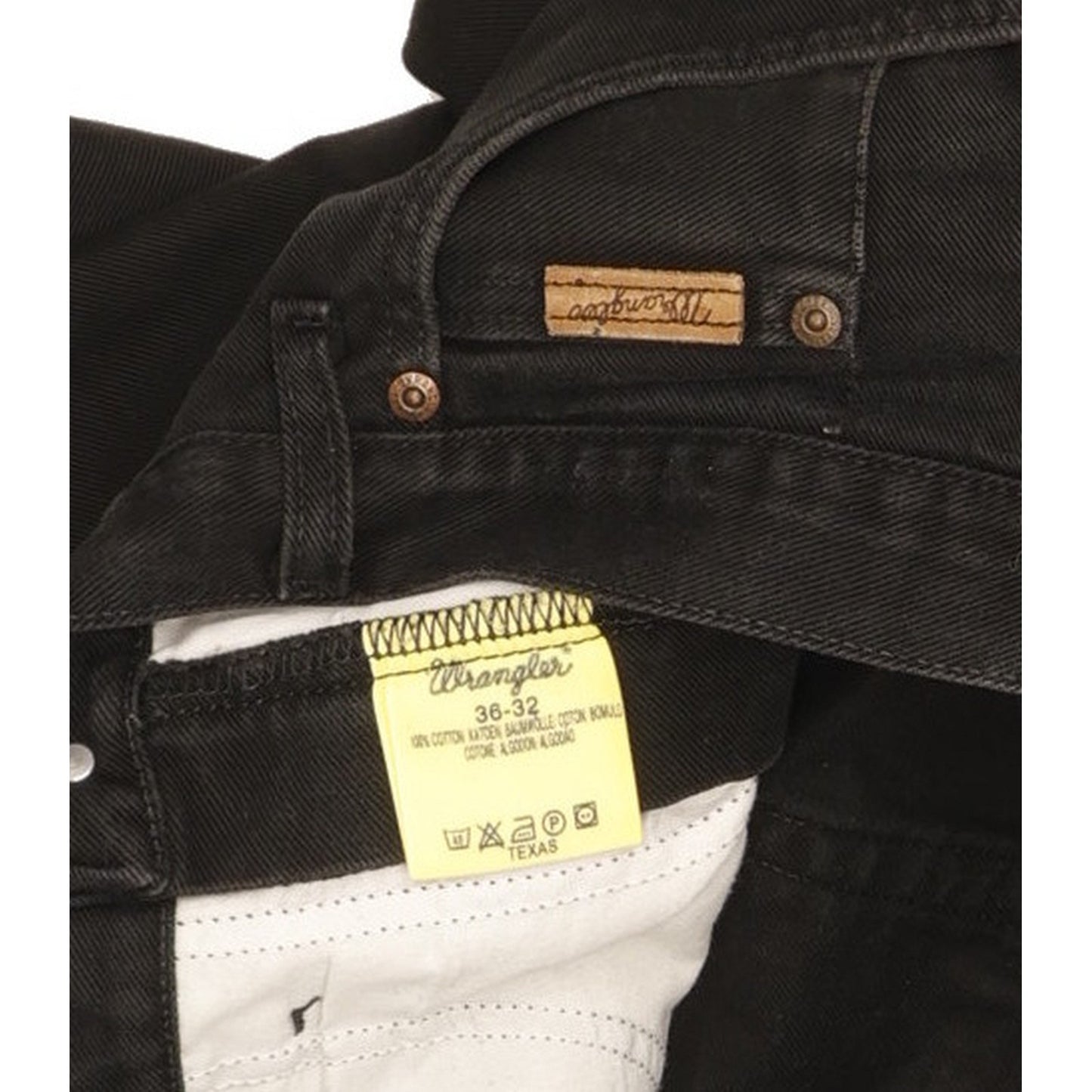 Wrangler Texas Men Black Straight Regular Jeans W36 L32