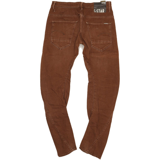 G-Star Arc 3D Men Brown Tapered Slim Stretch Jeans W34 L32