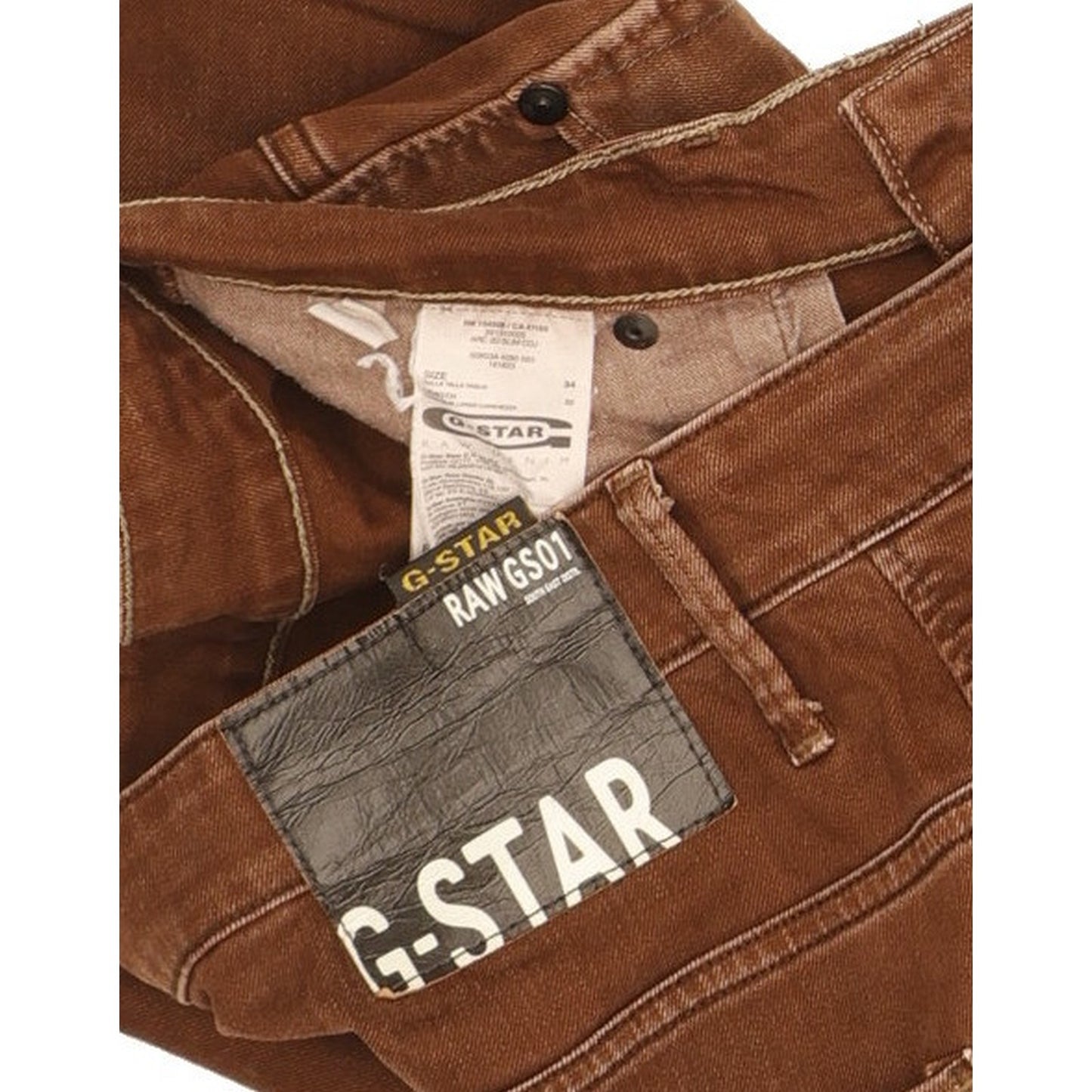 G-Star Arc 3D Men Brown Tapered Slim Stretch Jeans W34 L32