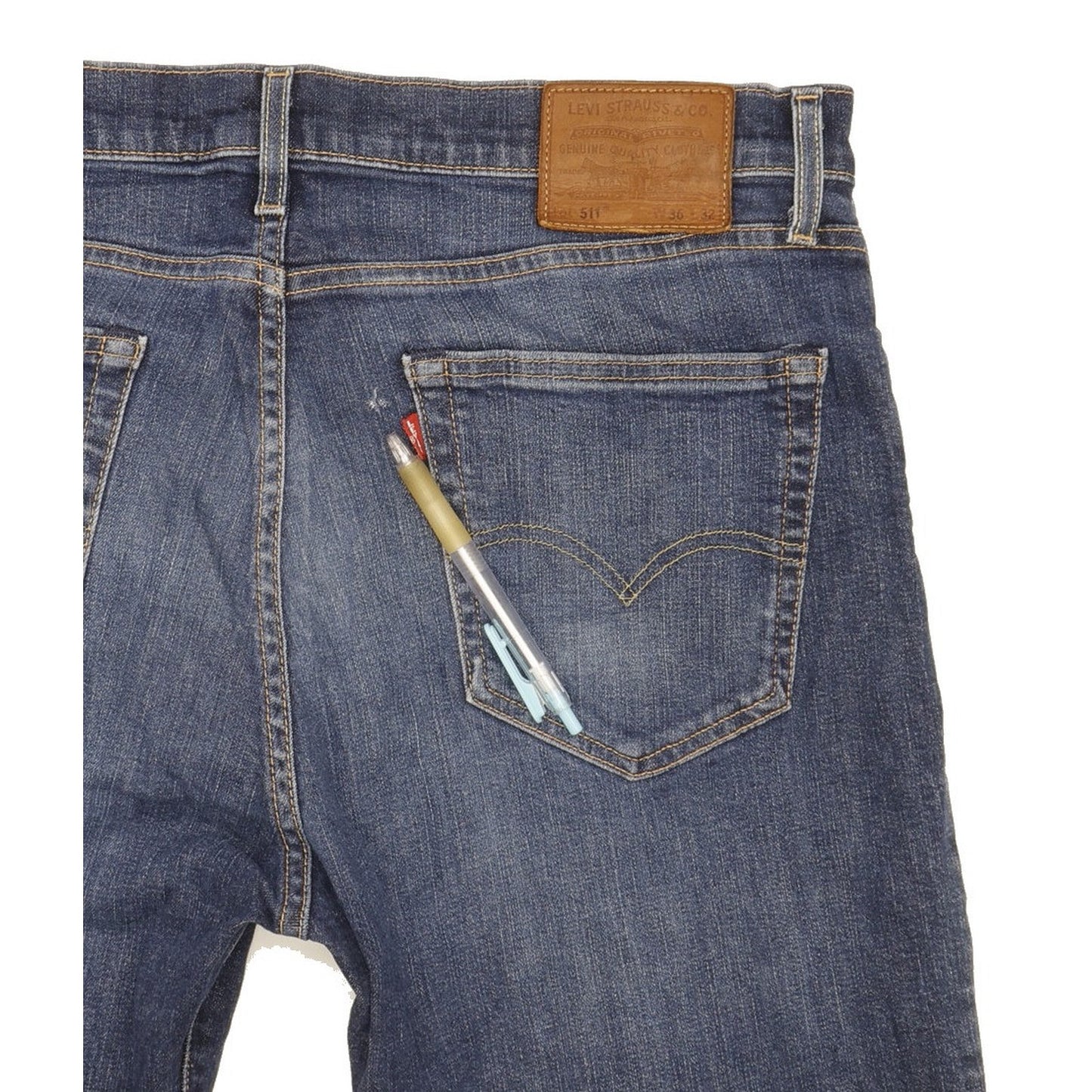 Levi's 511 Men Blue Straight Slim Stretch Jeans W36 L32