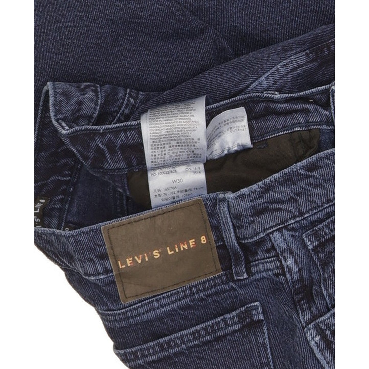 Levi's Line 8 Blue Straight Slim Cropped Jeans High Waisted W30 L30