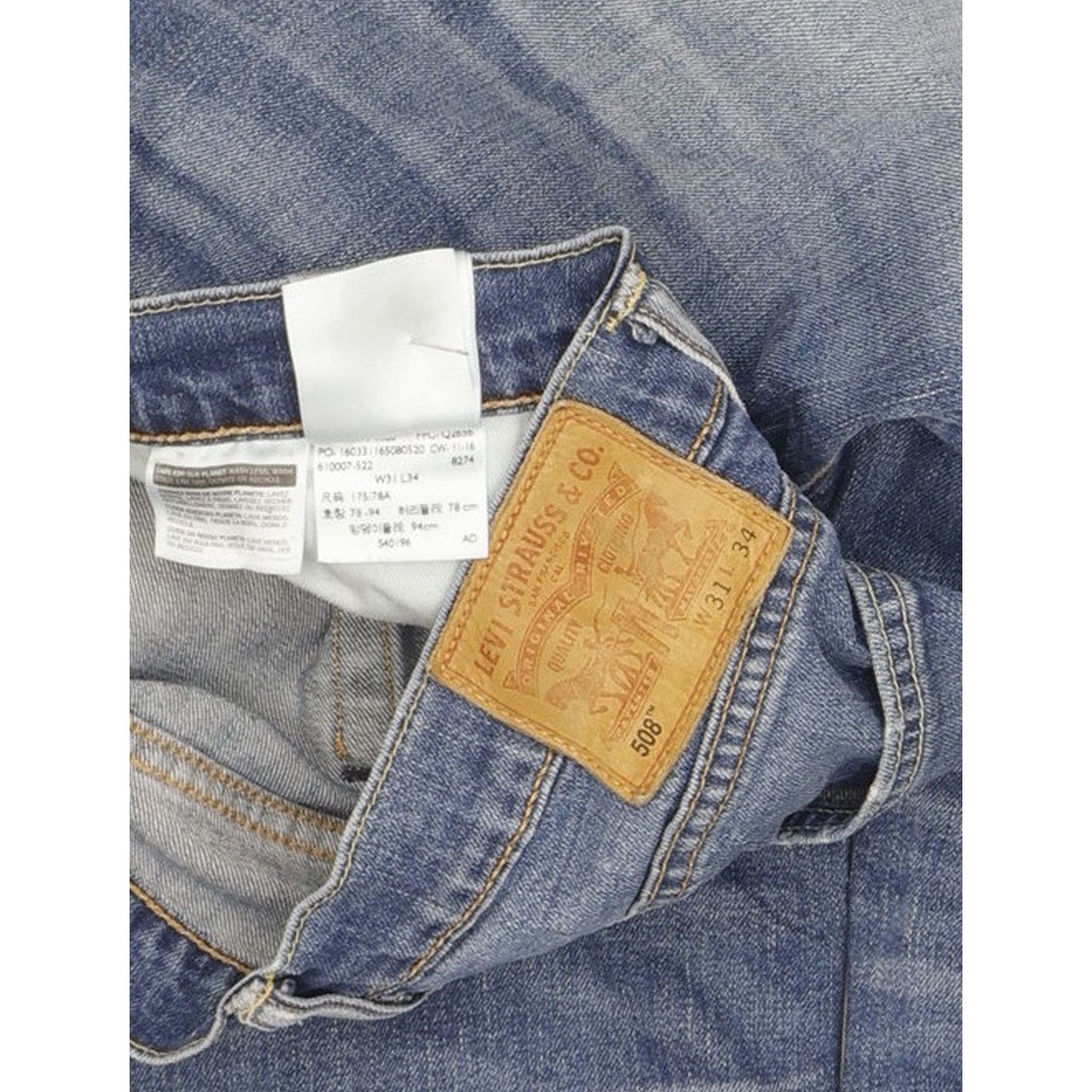 Levi's 508 Men Blue Tapered Slim Stretch Jeans W31 L34