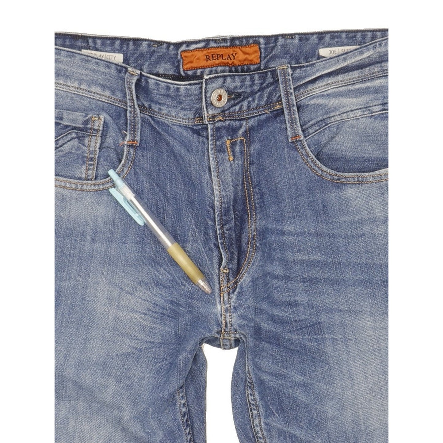 Replay Men Blue Tapered Slim Stretch Jeans W34 L30