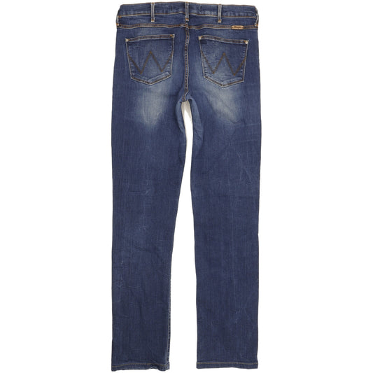 Wrangler Drew Women Blue Straight Slim Stretch Jeans W30 L31