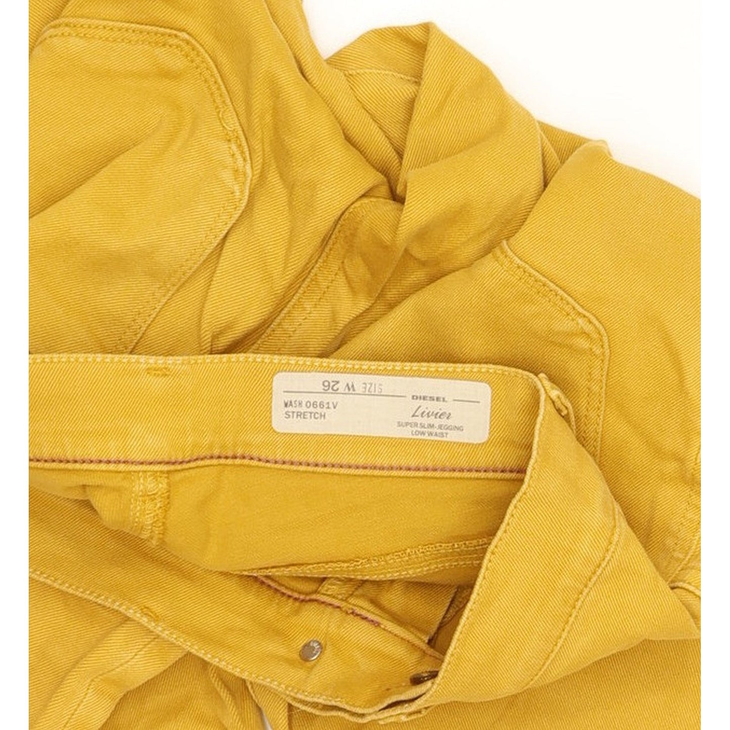 Diesel Livier Women Yellow Skinny Slim Jegging Stretch Jeans W26 L30