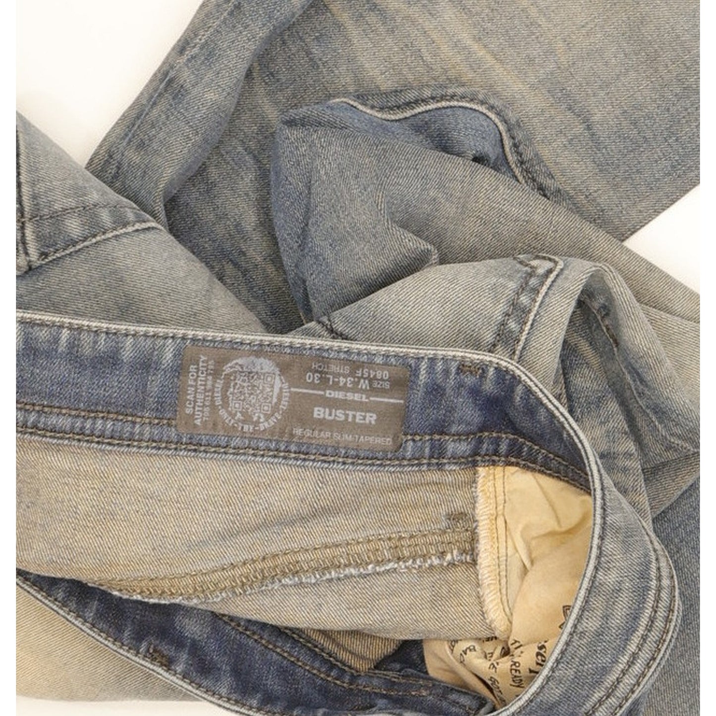 Diesel Buster Men Blue Tapered Slim Stretch Jeans W34 L30