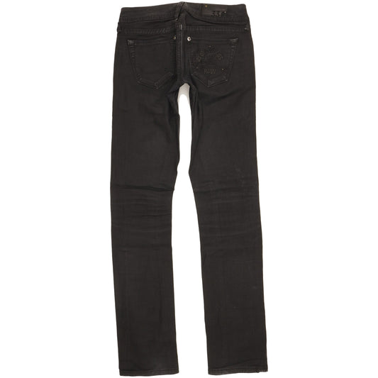 G-Star Core Women Black Straight Slim Stretch Jeans W26 L34