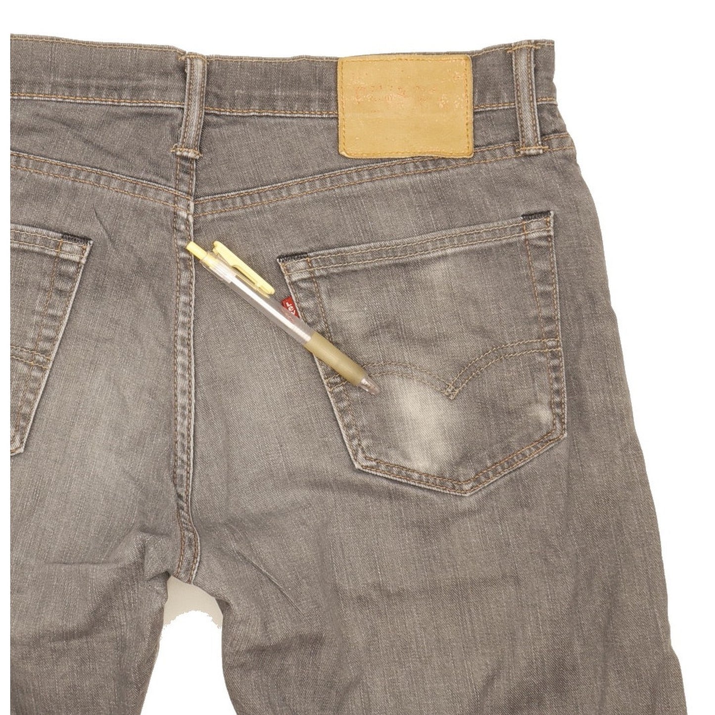 Levi's Men Grey Straight Regular Stretch Jeans W33 L32