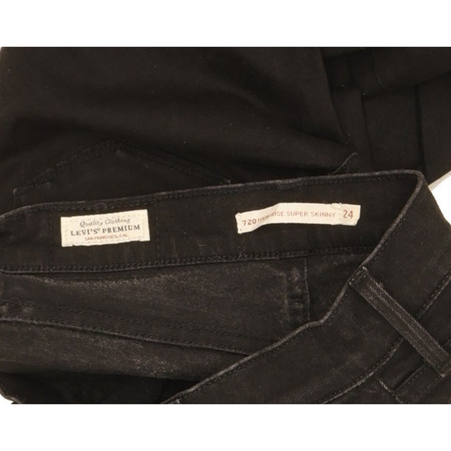 Levi's 720 Women Black Skinny Slim Stretch Jeans W24 L28