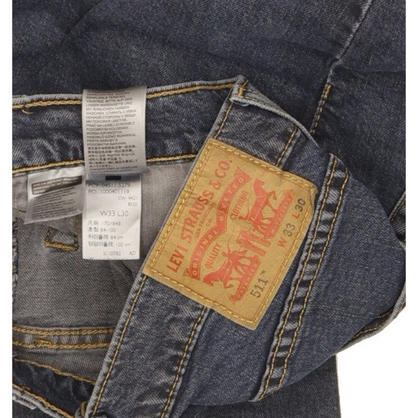 Levi's 511 Men Blue Straight Slim Jeans W33 L30