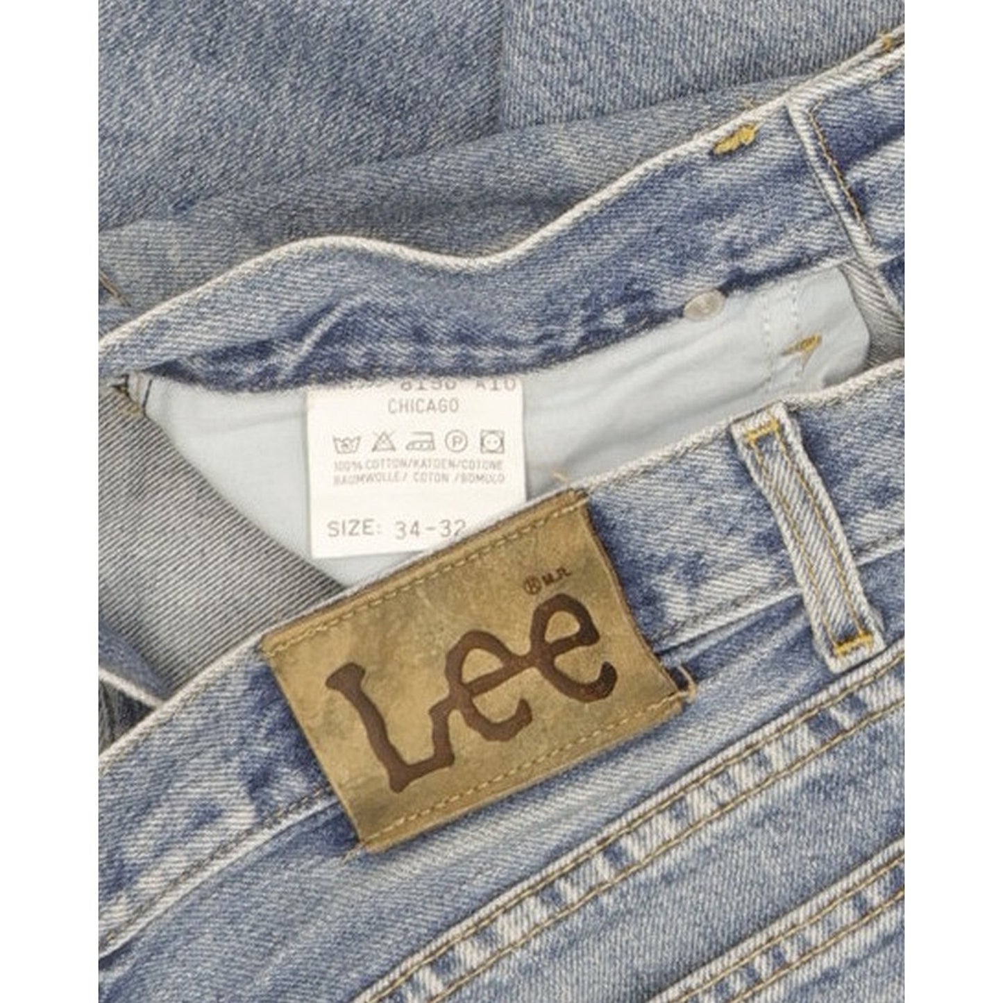 Lee Chicago Men Blue Straight Regular Jeans W34 L32