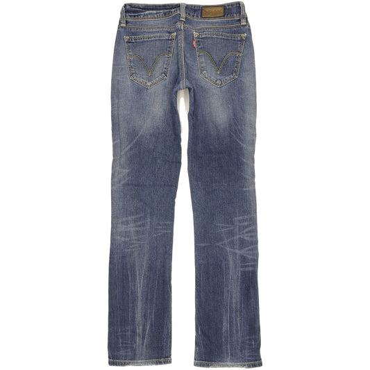 Levi's 470 Women Blue Straight Slim Stretch Jeans W28 L32