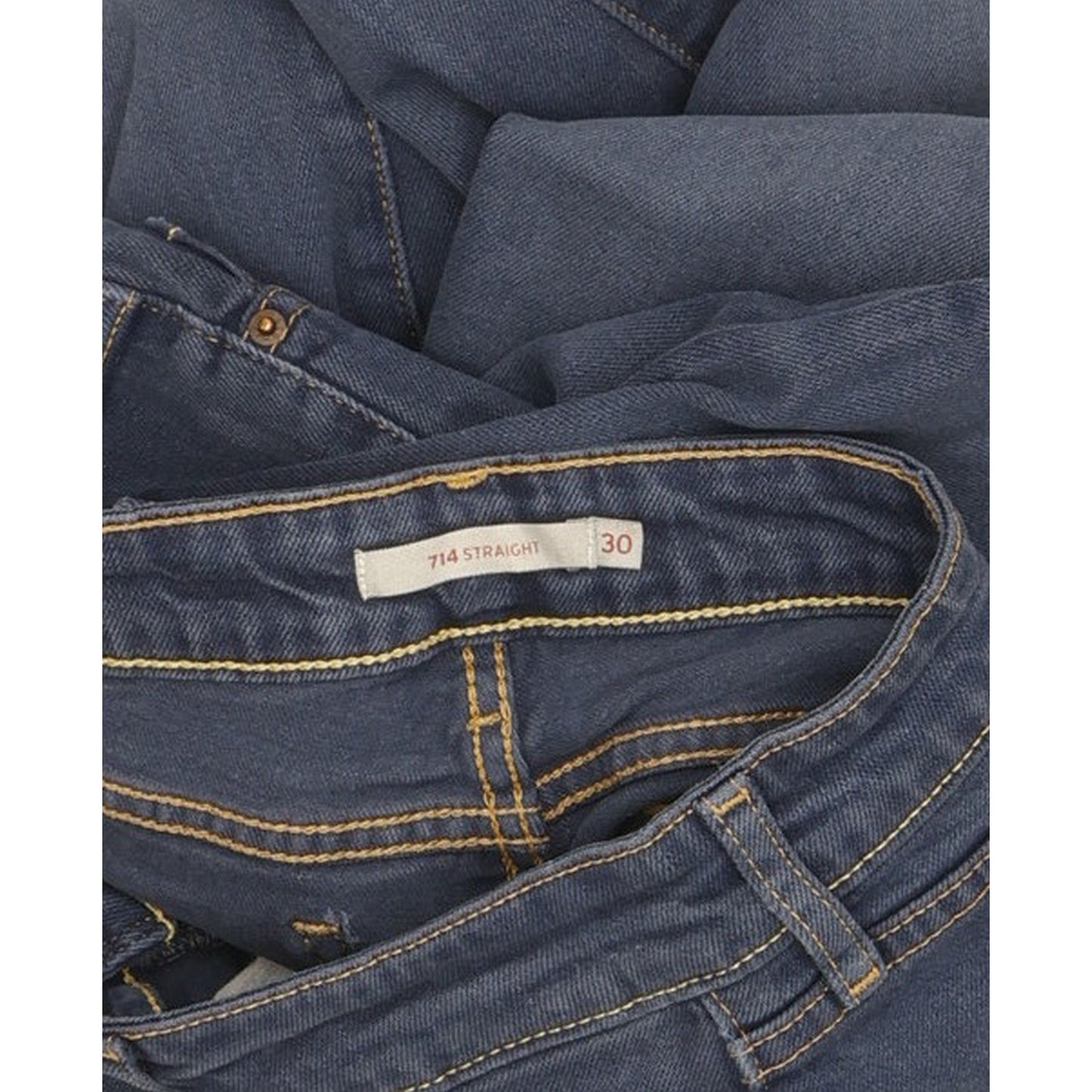 Levi's 714 Women Blue Straight Slim Stretch Jeans W30 L30
