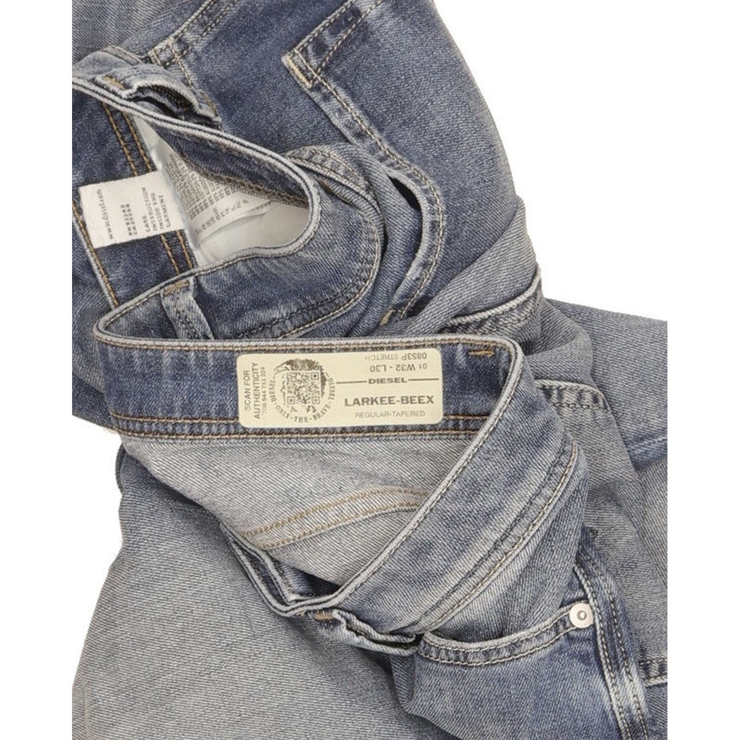 Diesel Larkee-Beex Men Blue Tapered Regular Stretch Jeans W32 L30