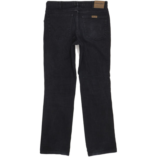 Wrangler Durable Quality Men Black Straight Regular Stretch Jeans W36 L34