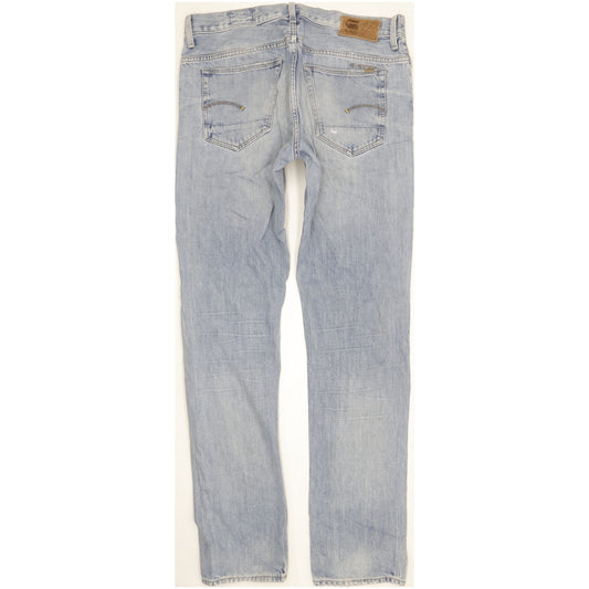G-Star 3301 Men Blue Straight Slim Jeans W36 L35