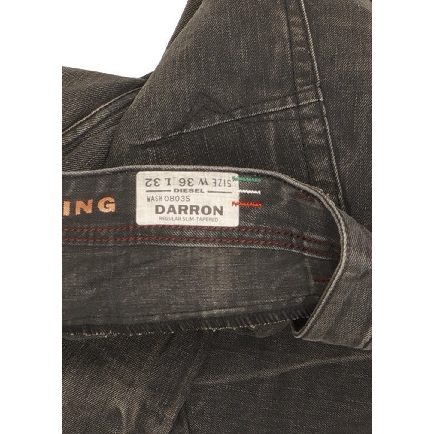 Diesel Darron Men Black Tapered Slim Jeans W36 L32