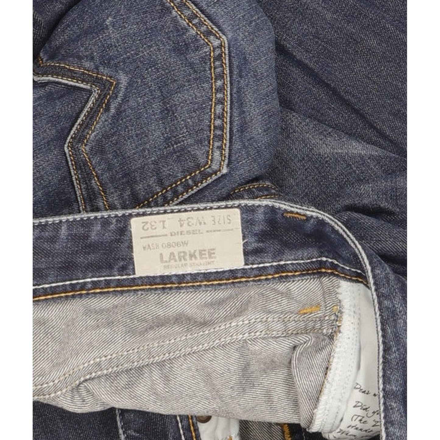Diesel Larkee Men Blue Straight Regular Jeans W34 L32