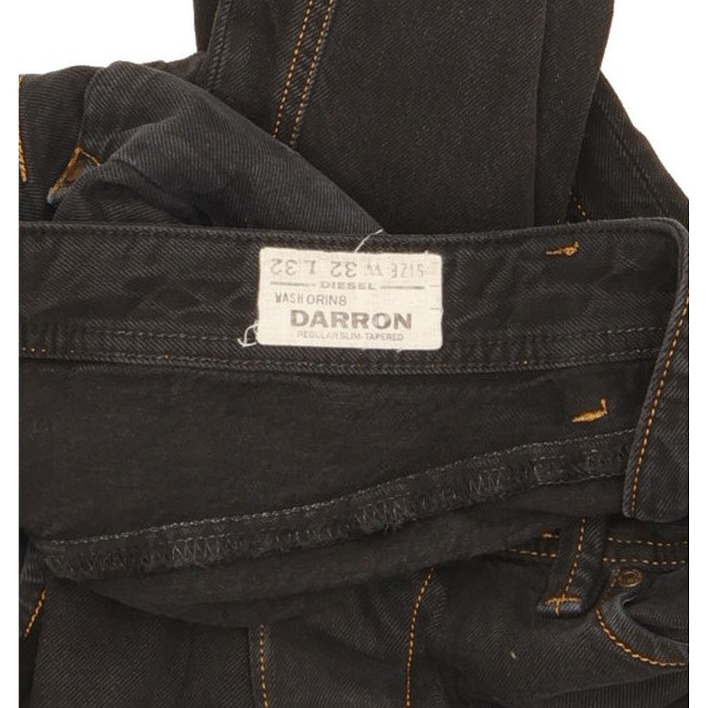 Diesel Darron Men Black Tapered Slim Jeans W32 L32