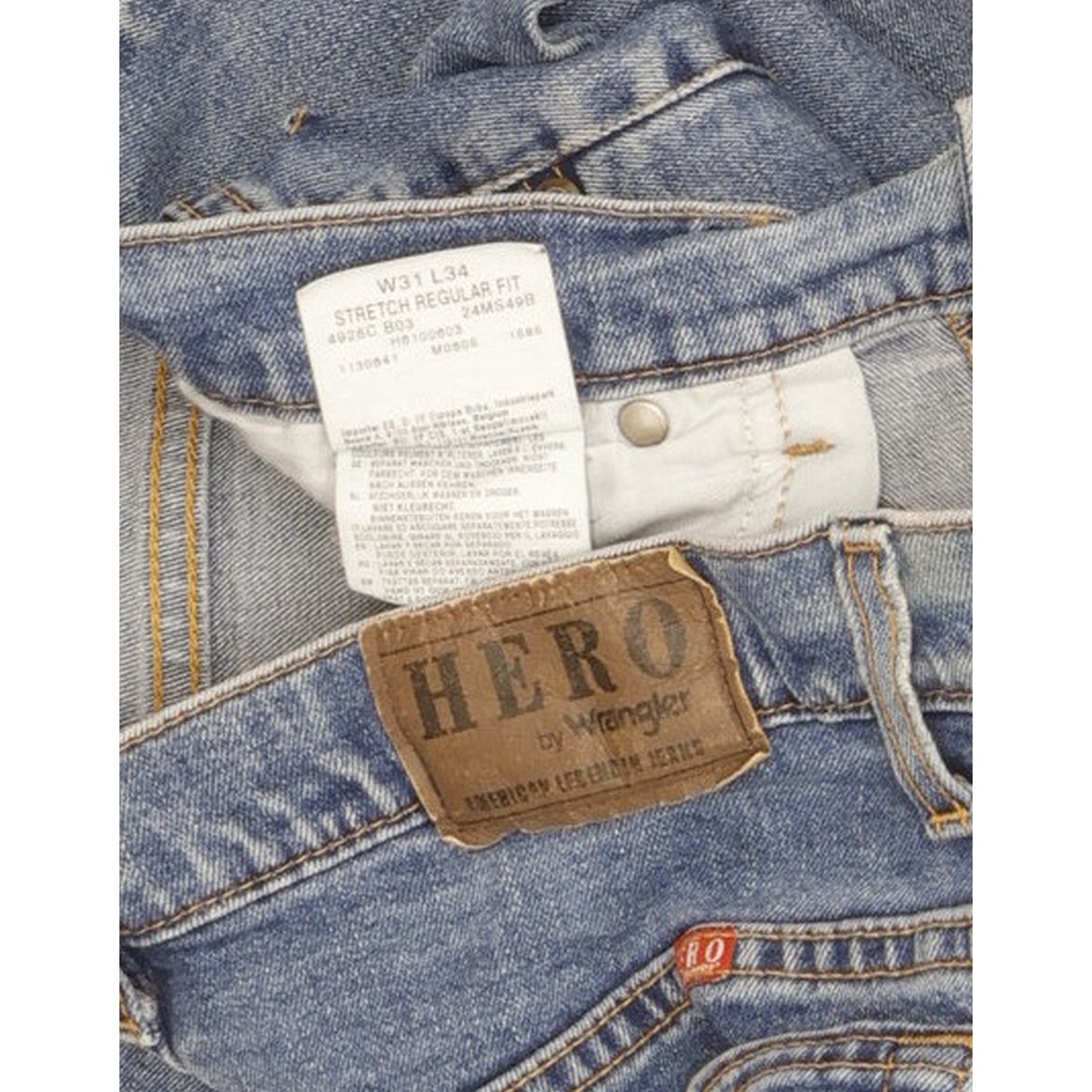 Wrangler Hero Men Blue Straight Regular Stretch Jeans W31 L34
