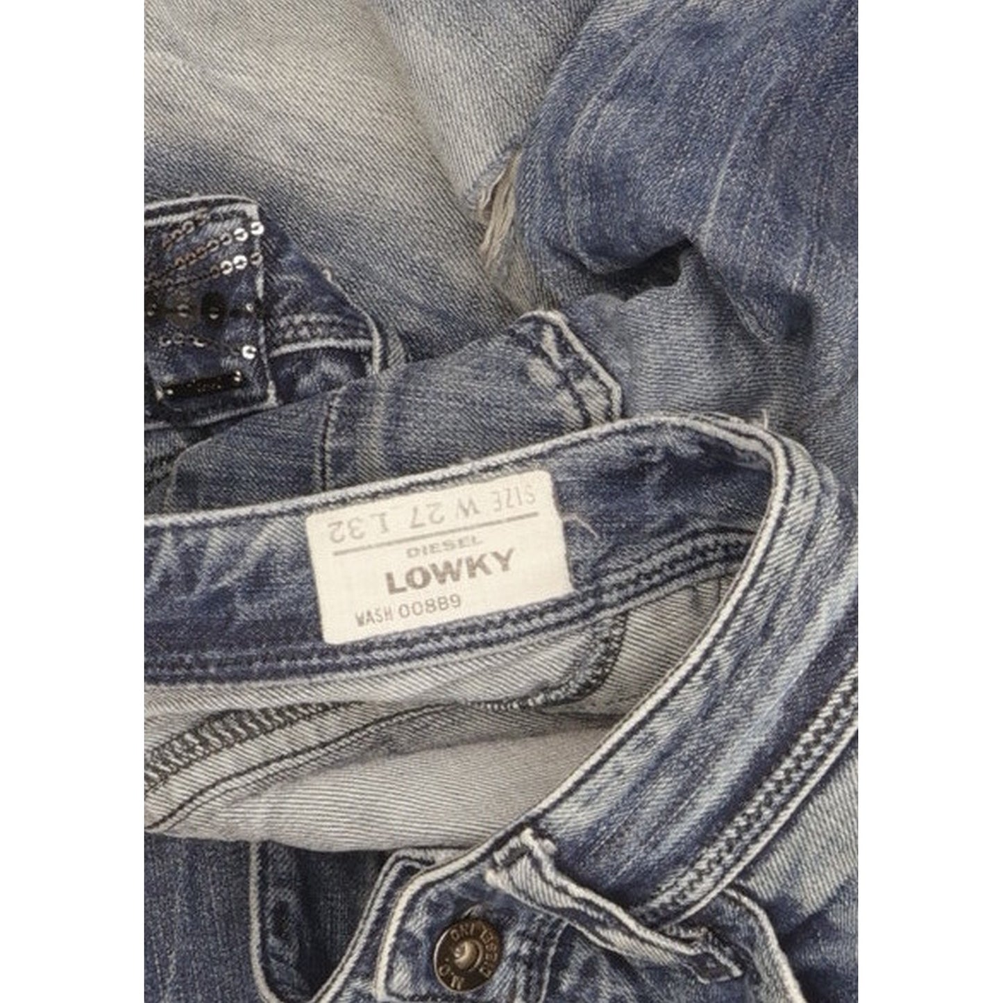 Diesel Lowky Women Blue Straight Slim Jeans W27 L32